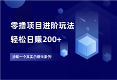 零撸项目进阶玩法，轻松日赚200+ - 87副业网-87副业网