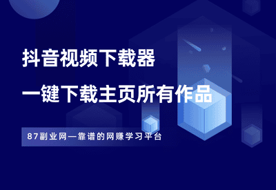 抖音视频下载工具，一键下载主页所有作品，永久免费使用！ - 87副业网-87副业网