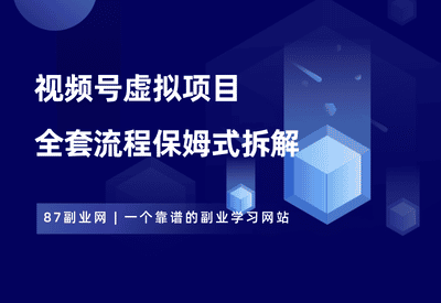 视频号虚拟项目，一单利润20-100，全套流程保姆式拆解。 - 87副业网-87副业网