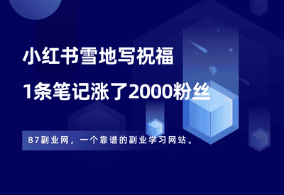 炸了！小红书recraft雪地写祝福，1条笔记8800赞，涨了2000粉！ - 87副业网-87副业网