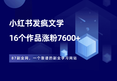 小红书发疯文学梗图，16个作品涨粉7600+，傻瓜式赚钱玩法！ - 87副业网-87副业网